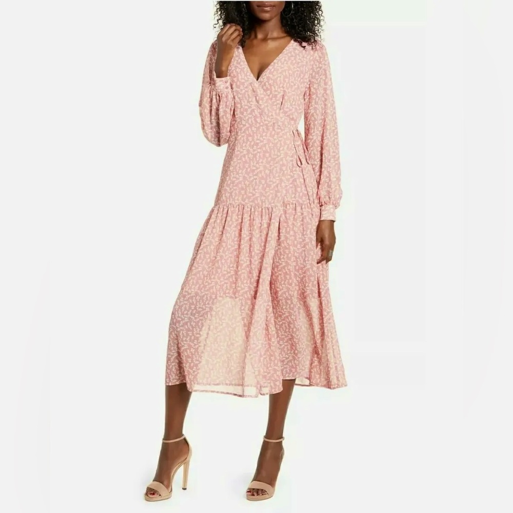 All in Favor Wrap Midi Dress